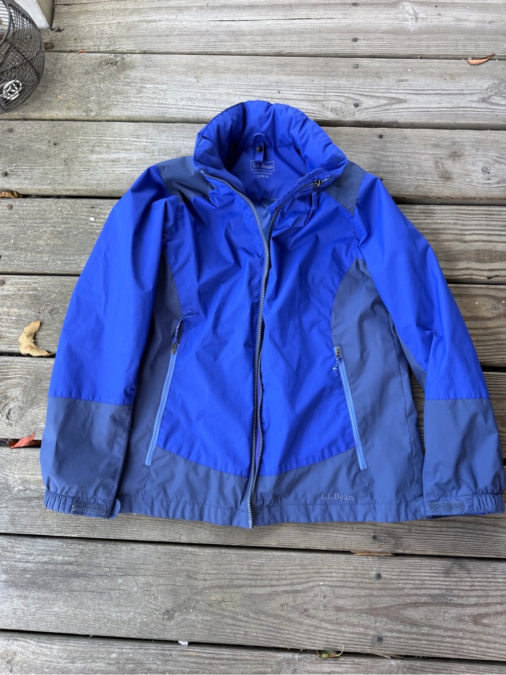 L.L. Bean Jacket Girls L 14-16 Warm Purple/ navy Hooded